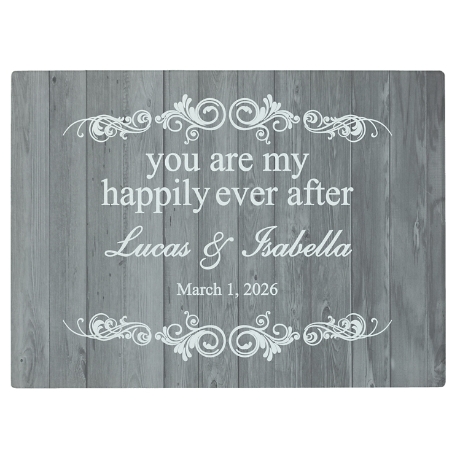 You Are My Happily Ever After Glass Cutting Board - Gray
