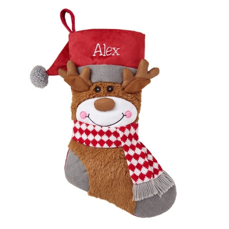 Furry Friends Plush Stocking- Reindeer