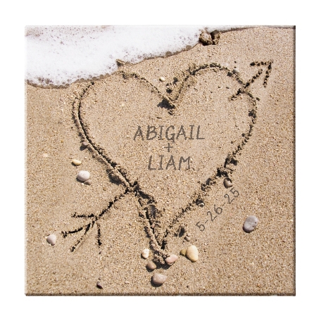 Heart in Sand Canvas - 16x16-Unframed