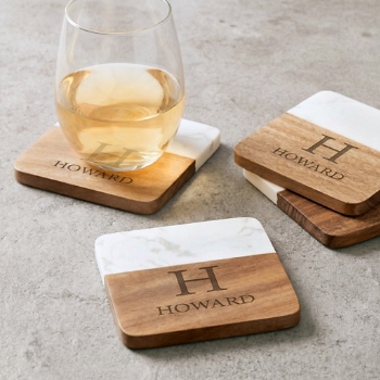 Elegant Marble Wood Coasters