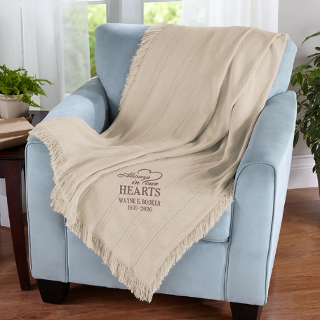 Embroidered Sympathy Personalized Throw Blanket
