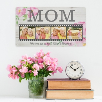 Floral Photo Memory Reel Metal Sign