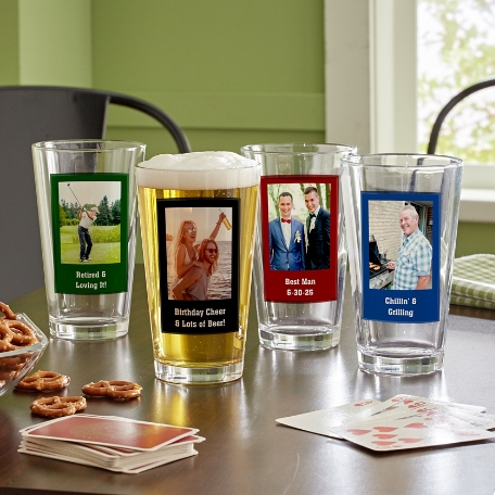 Photo Message Pint Beer Glass