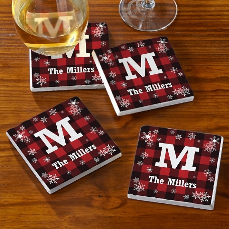 Cozy Christmas Marble Coasters