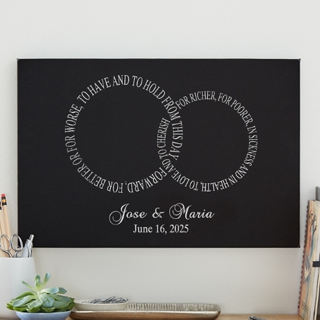 Rings of Love Wedding Leather Wall Art