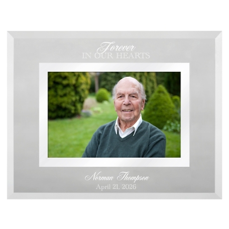Memorial Etched Glass Frame - Our Hearts