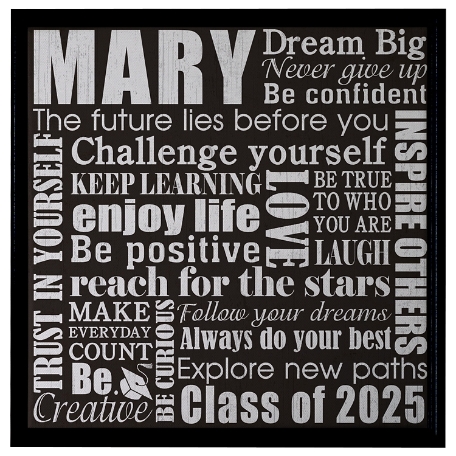 Dream Big Graduation Canvas - 11x11 Black-Framed