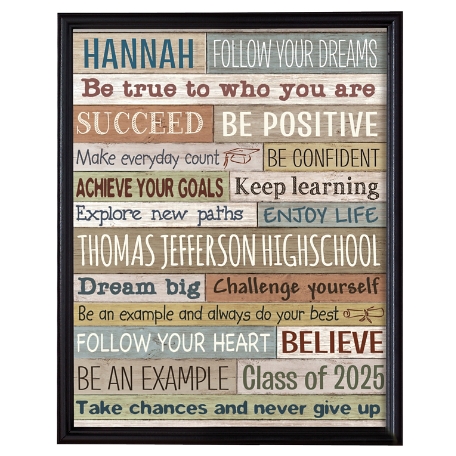 Words Of Wisdom Graduation Canvas - 16X20-Framed-Neutral