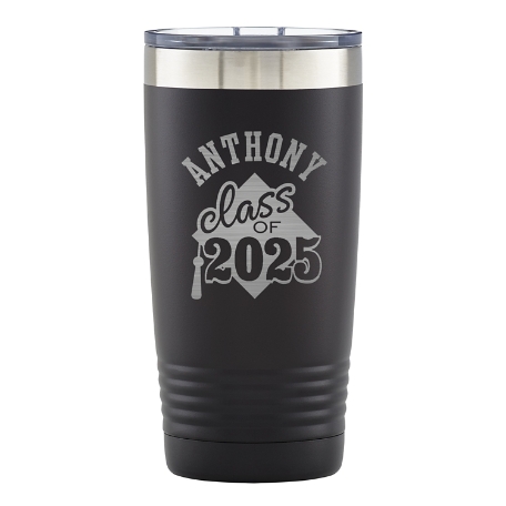On-The-Go Graduation Insulated Tumbler-Black-Class of Cap