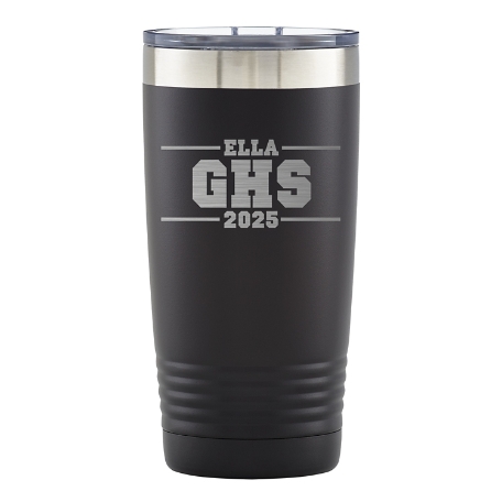On-The-Go Graduation Tumbler-Black- School Pride