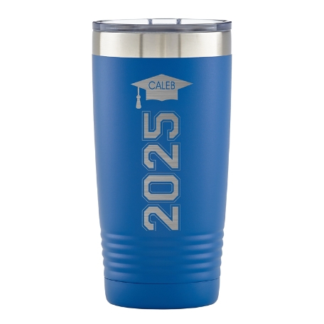 On-The-Go Graduation Insulated Tumbler - Blue Vertical Grad Cap