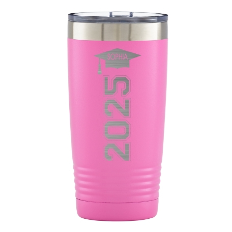 On-The-Go Graduation Insulated Tumbler - Pink Vertical Grad Cap