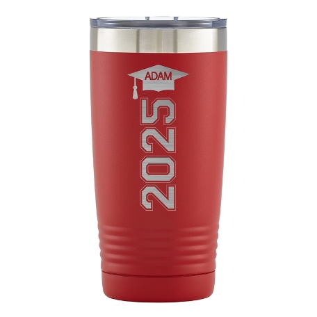 On-The-Go Graduation Insulated Tumbler - Red Vertical Grad Cap