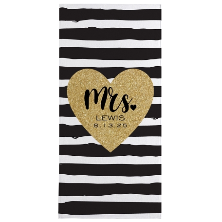 Just Married Beach Towel-Standard - Mrs.