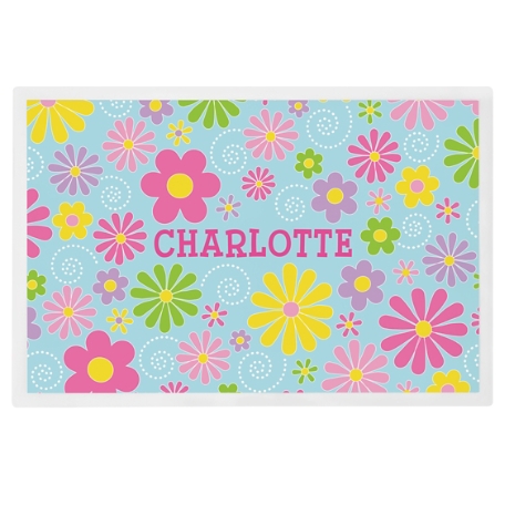 Tossed Print Personalized Tableware Placemat - Flowers
