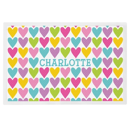 Tossed Print Personalized Tableware Placemat - Heart