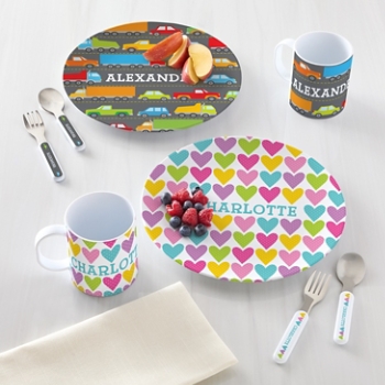 Tossed Print Personalized Tableware