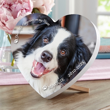 Pet Memorial Photo Wood Heart