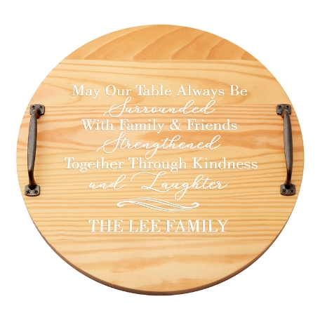 Love & Family Classic Pine Wood Barrel Tray