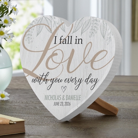 Love Blossoms Personalized Wooden Heart