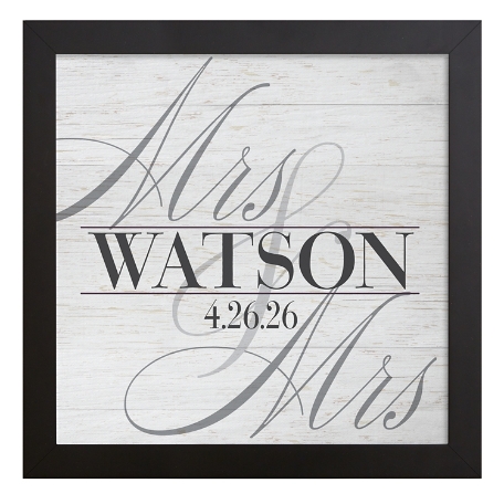 Happily Married Framed Canvas - Mrs & Mrs - 11x11