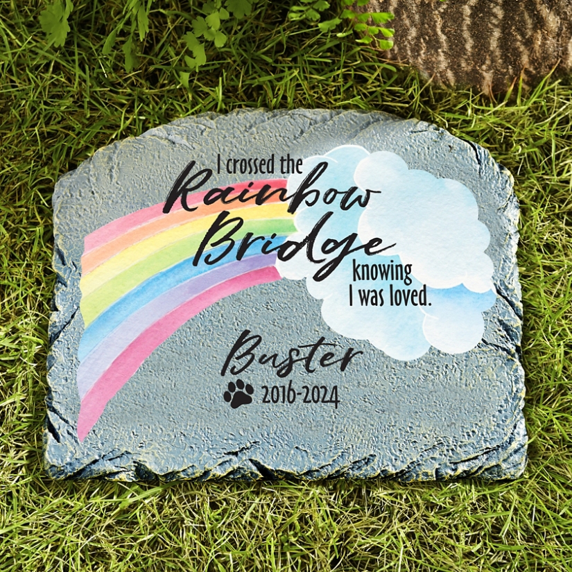 Rainbow Bridge Pet Memorial Garden Stone