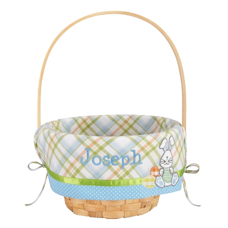 Create Your Own Easter Basket - Blue Applique Bunny 12"