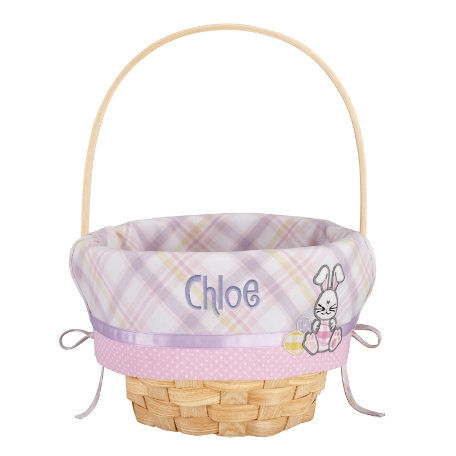 Create Your Own Easter Basket - Pink Applique Bunny 10"