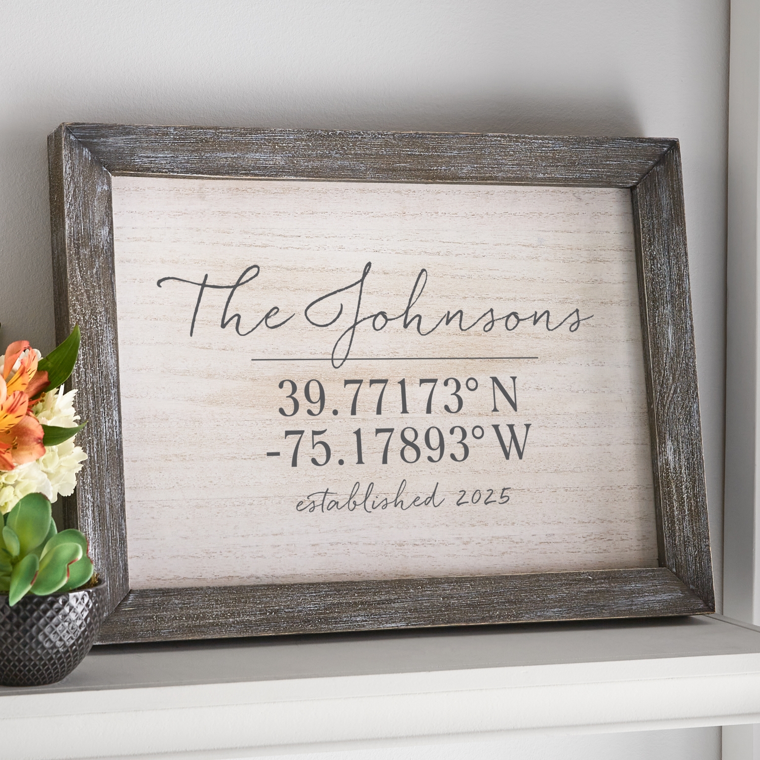 Our Home Coordinates Barnwood Framed Art