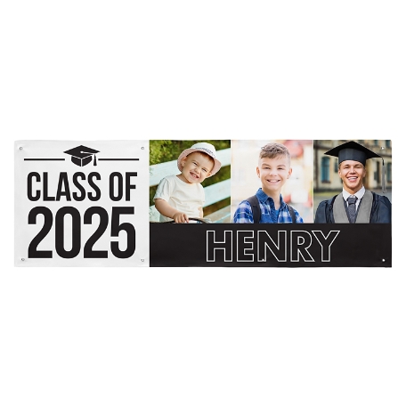 Way To Grow! Graduation Photo Banner - 8ft-Black