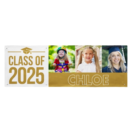 Way To Grow! Graduation Photo Banner-6ft- Gold