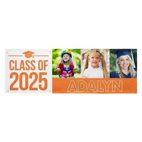 Way To Grow! Graduation Photo Banner-8ft - Orange