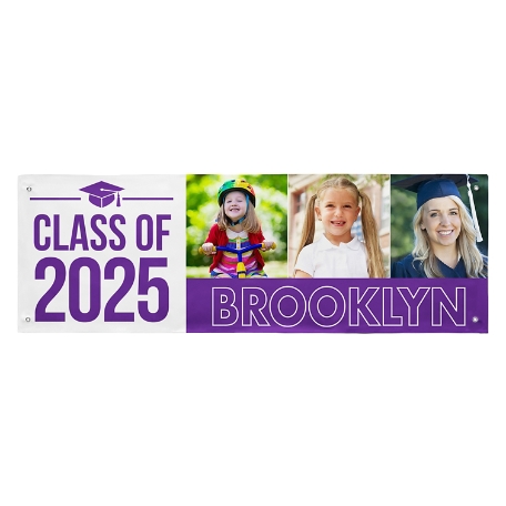 Way To Grow! Graduation Photo Banner - 6ft-Purple