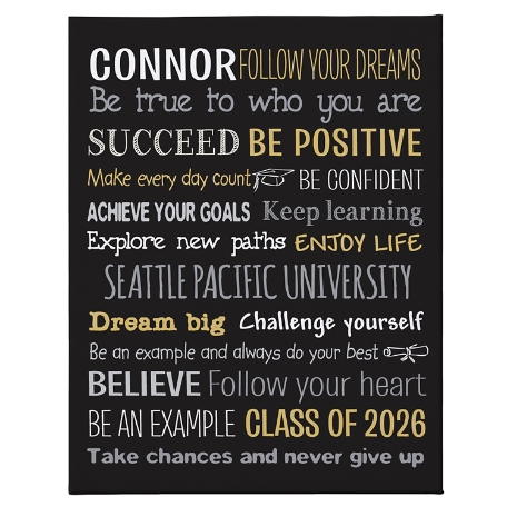 Words Of Wisdom Graduation Canvas - 18X24-Unframed-Black