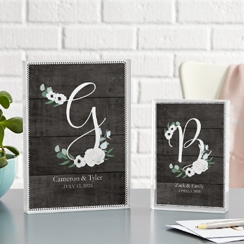 Elegant Initial Glass Block