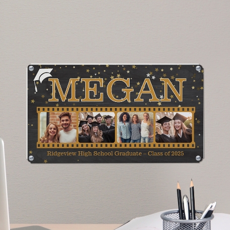 Graduate Photo Memory Reel Metal Sign