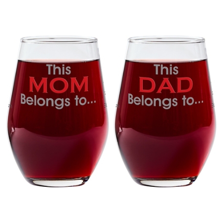 Family Belonging Stemless Wine Glass - Set of 2