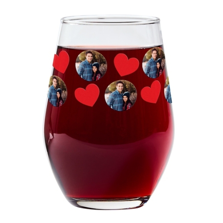 Love Rocks Photo Glassware - Stemless Wine Glass