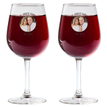 Photo Message Glassware - Wine Glass - Set of 2