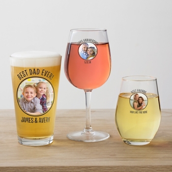 Custom Photo Message Glassware