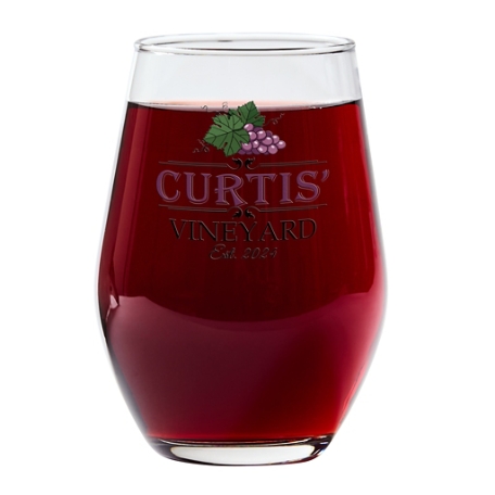 Vineyard Wine Stemless Glass