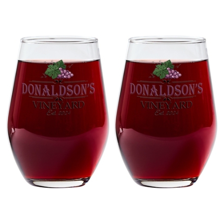 Vineyard Wine Stemless Glass - Set of 2