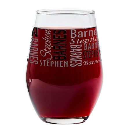 You Name It! Signature Stemless Wine Glass - Gray