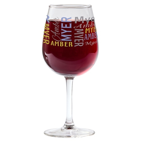 You Name It! Signature Wine Glass - Purple/Gold
