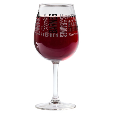 You Name It! Signature Wine Glass-Gray