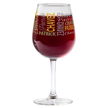 You Name It! Signature Wine Glass - Yellow/Green