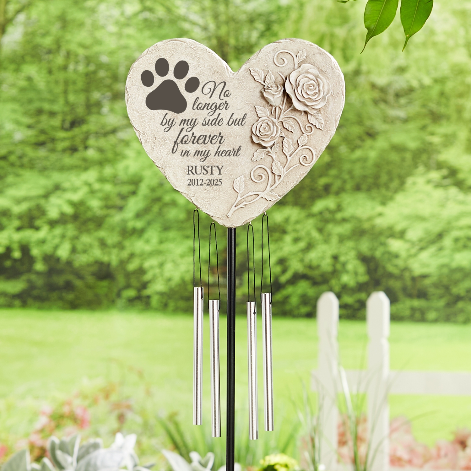 Angel Paws Pet Sympathy Staked Wind Chime