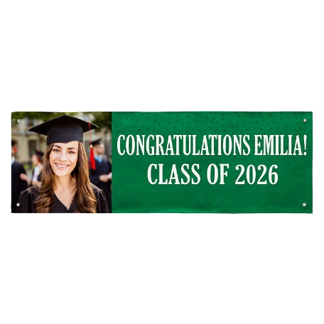 Create Your Own Banner - Photo & Message - Green - 6 ft