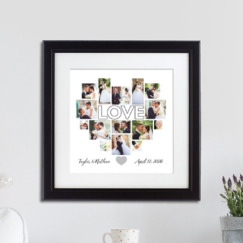 Heart Photo Collage Framed Print