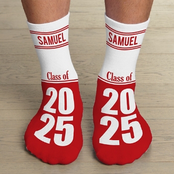 College Color Personalized Graduation Socks